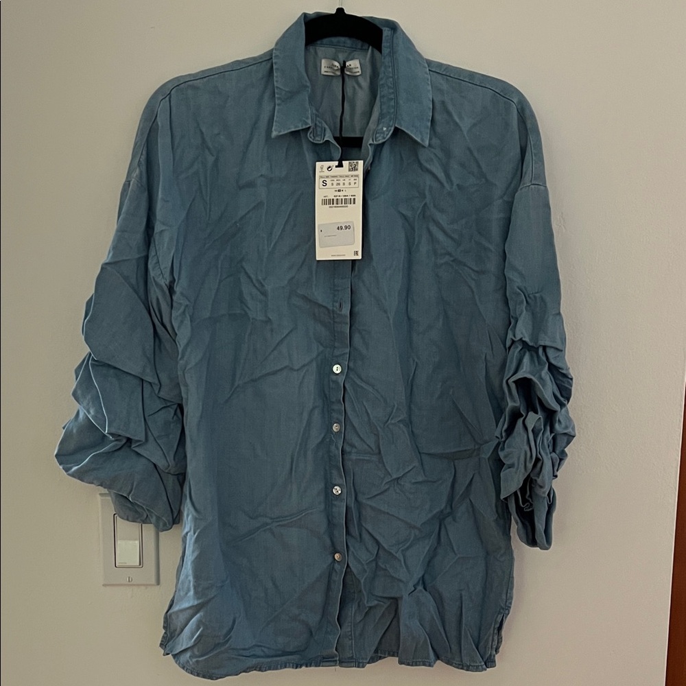 Zara Chambray Button-Up